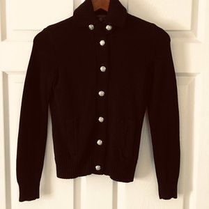 Ralph Lauren Military-Style Black Sweater